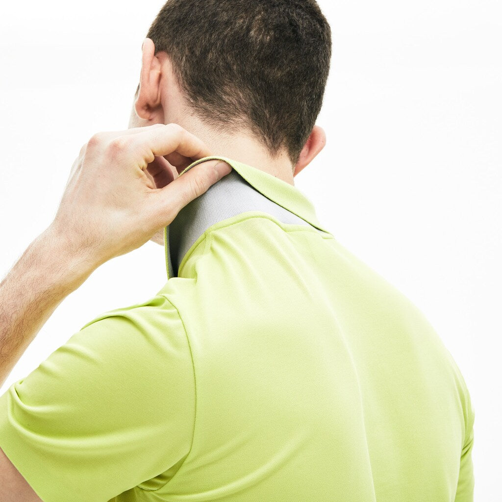 Mens   Motion Ultra-Lightweight Cotton Polo | Lacoste Flashy Yellow / Grey • Tr7