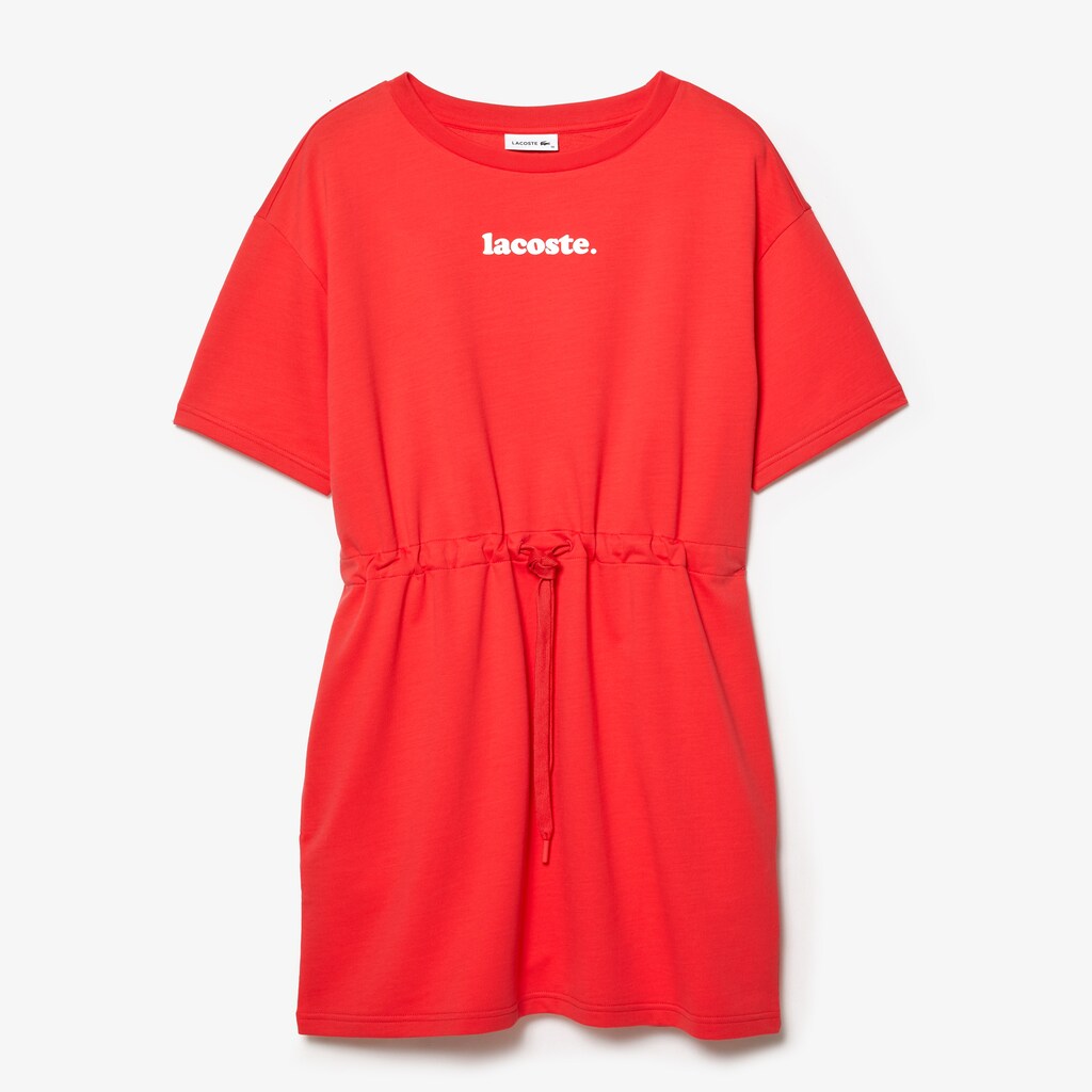 Womens Wo  Signature Cotton Fleece T-shirt Dress | Lacoste Red • 4By