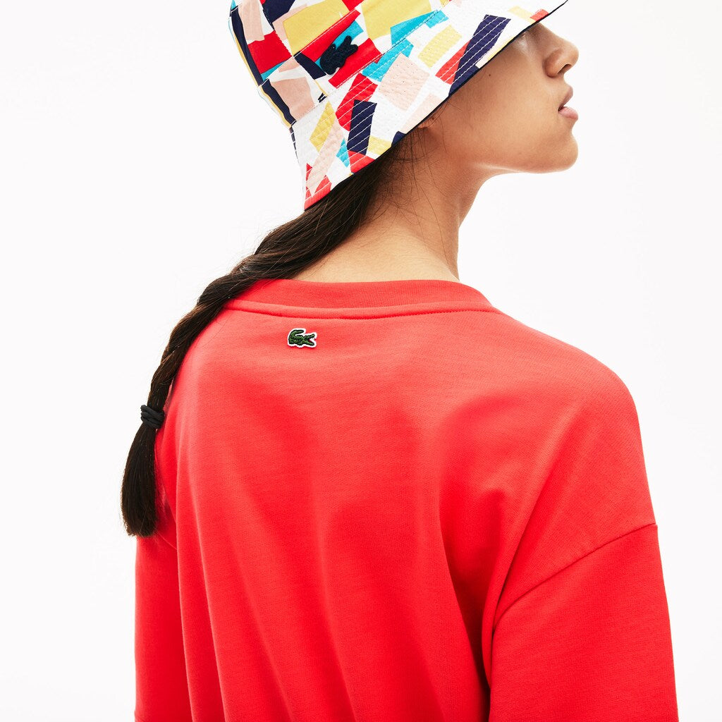 Womens Wo  Signature Cotton Fleece T-shirt Dress | Lacoste Red • 4By