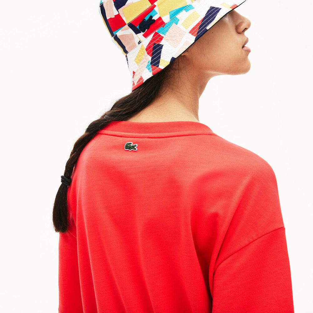 Womens Wo  Signature Cotton Fleece T-shirt Dress | Lacoste Red • 4By