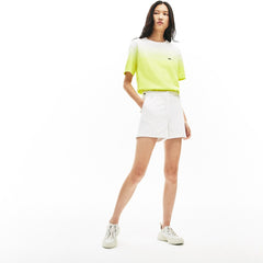Womens Wo  Made in France Contrast Stitching Shorts | Lacoste White / Navy Blue • 522