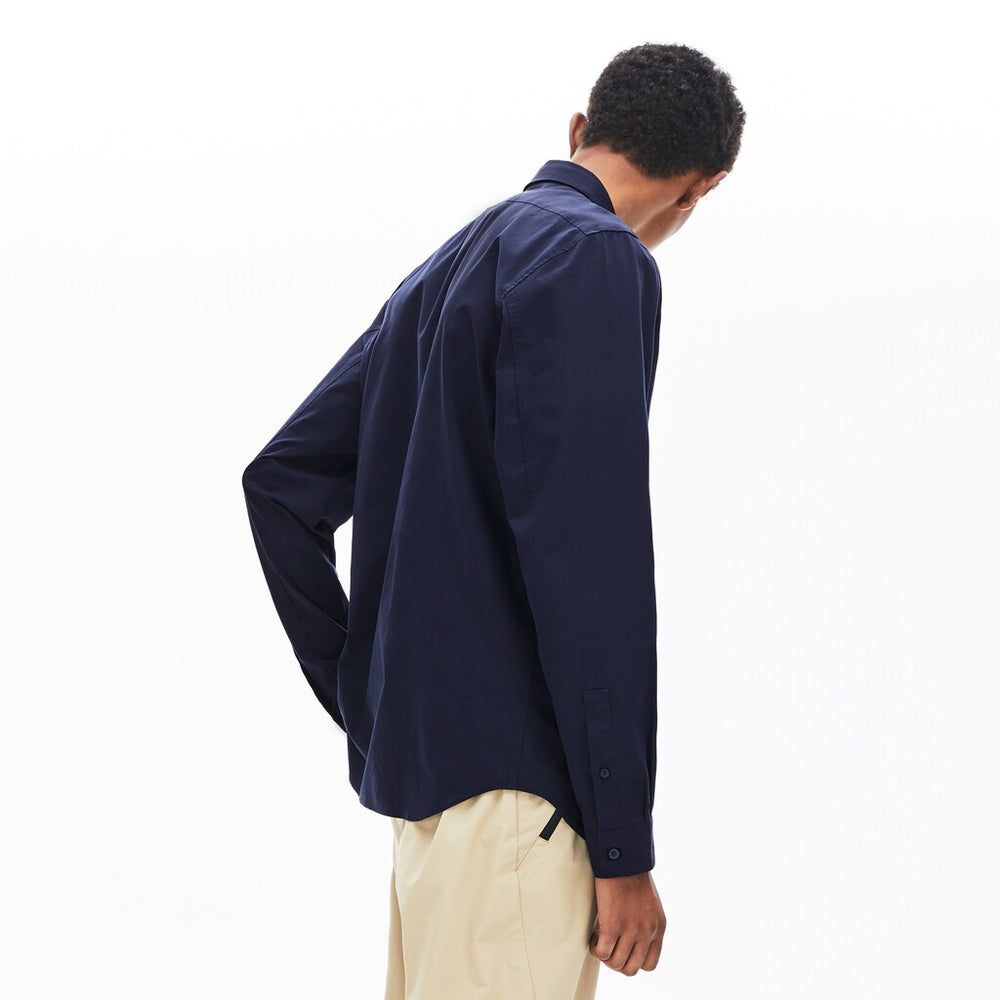 Mens   Motion Breathable Stretch Cotton Shirt | Lacoste Navy Blue • Mxq