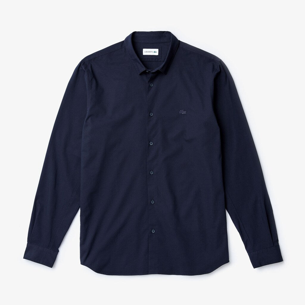 Mens   Motion Breathable Stretch Cotton Shirt | Lacoste Navy Blue • Mxq