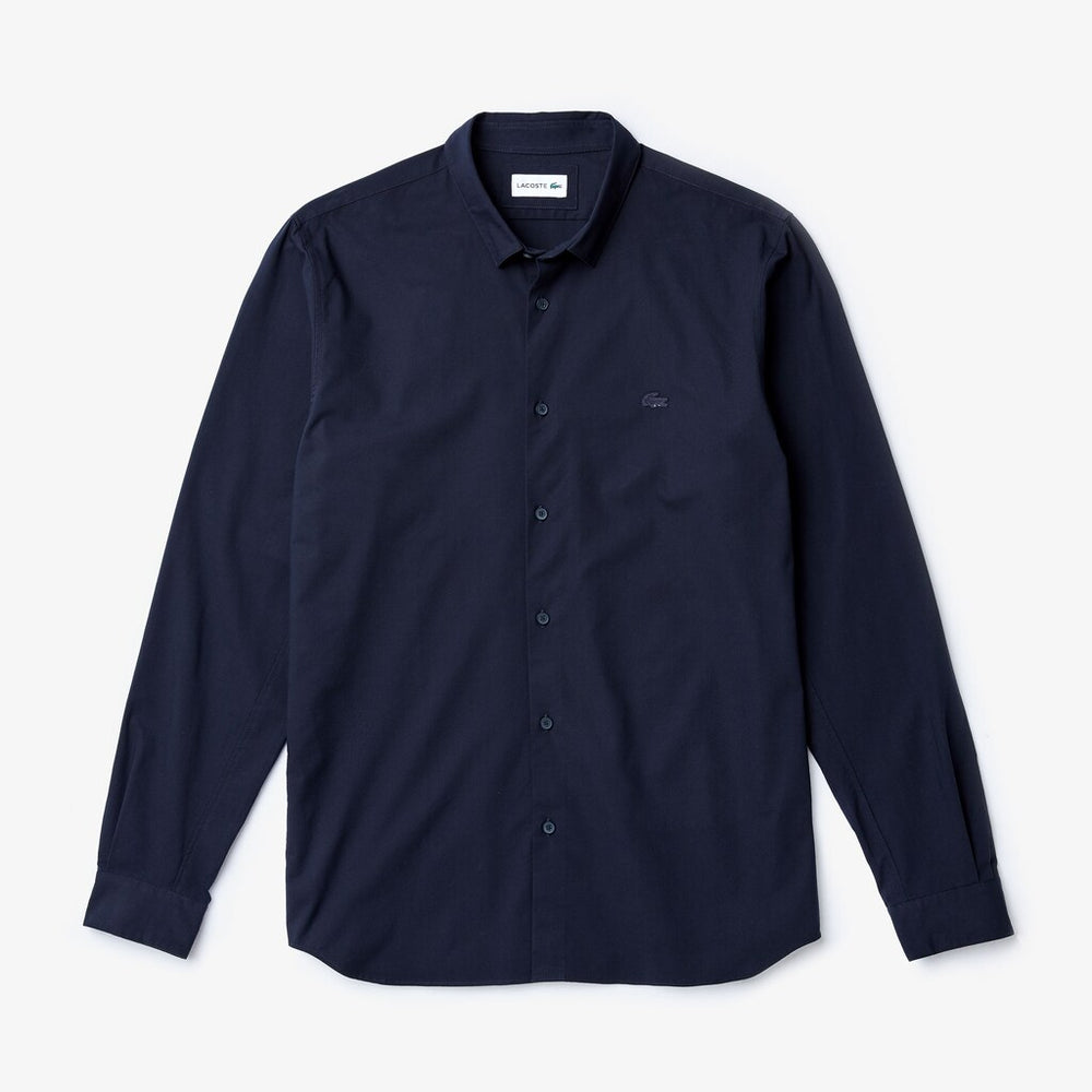 Mens   Motion Breathable Stretch Cotton Shirt | Lacoste Navy Blue • Mxq