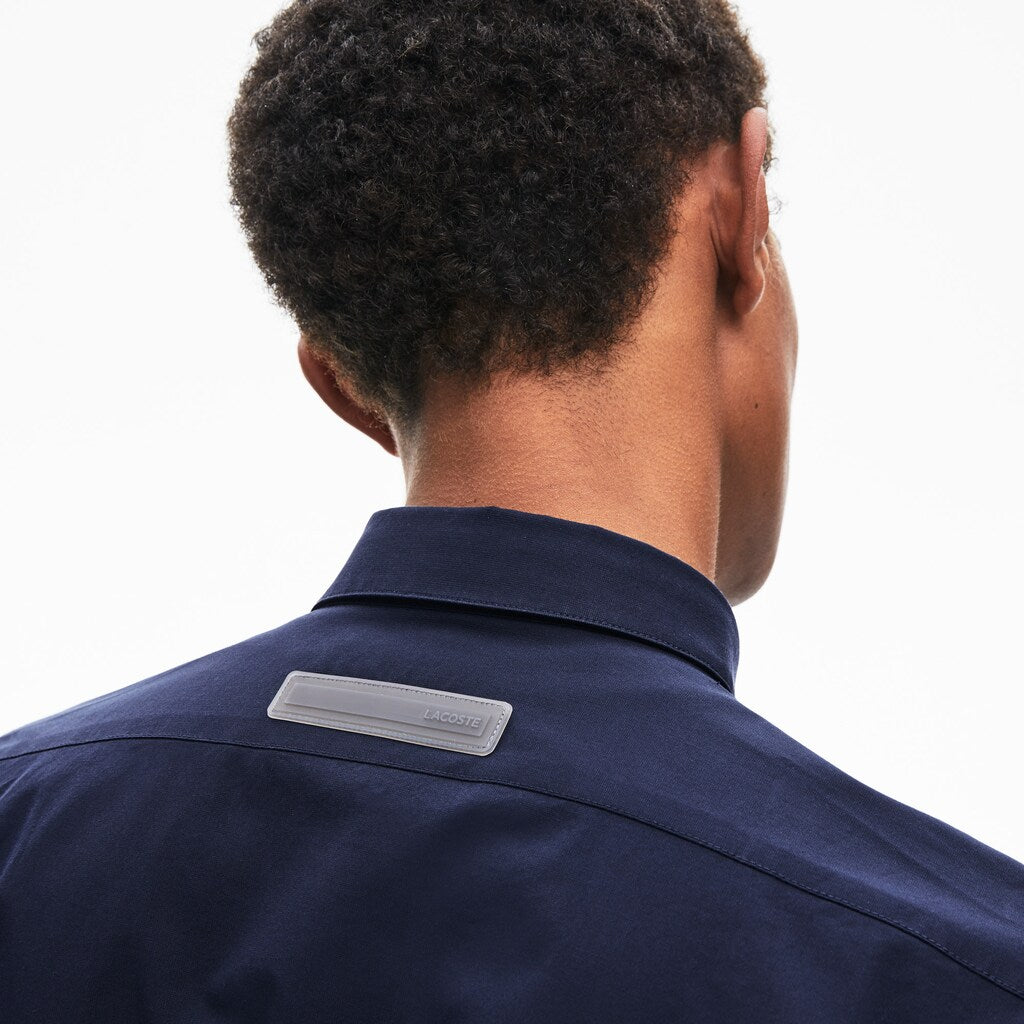 Mens   Motion Breathable Stretch Cotton Shirt | Lacoste Navy Blue • Mxq