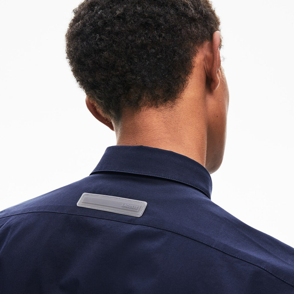 Mens   Motion Breathable Stretch Cotton Shirt | Lacoste Navy Blue • Mxq
