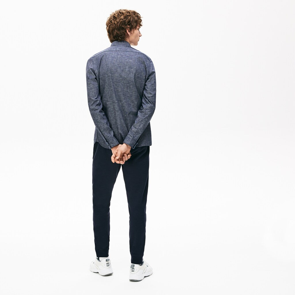 Mens   Checkered Cotton Shirt | Lacoste Navy Blue • 166