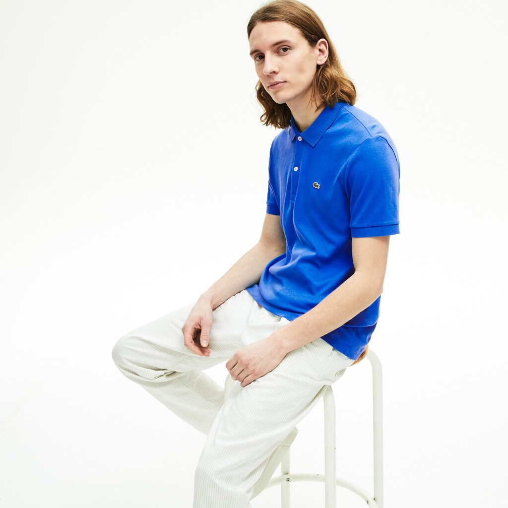 Mens   Regular Fit Lightweight Cotton Polo | Lacoste Blue • L61
