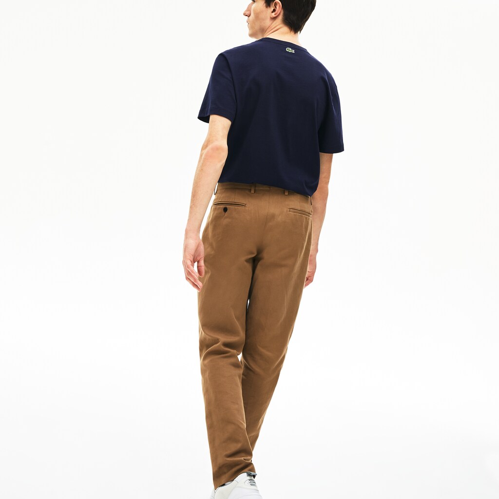 Mens   Regular Fit Script Crew Neck Cotton Tee | Lacoste Navy Blue • 166