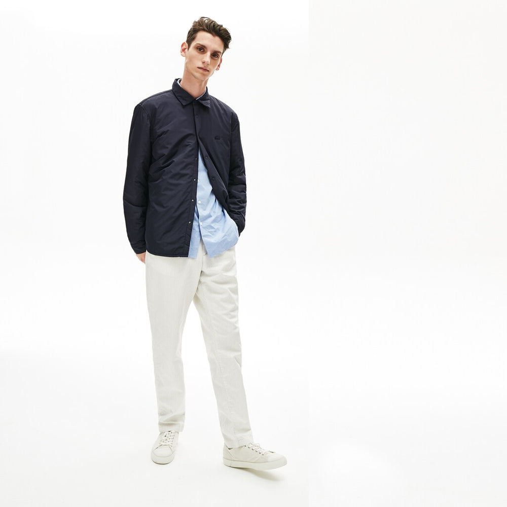 Mens   Padded Solid Overshirt | Lacoste Navy Blue • Mxq