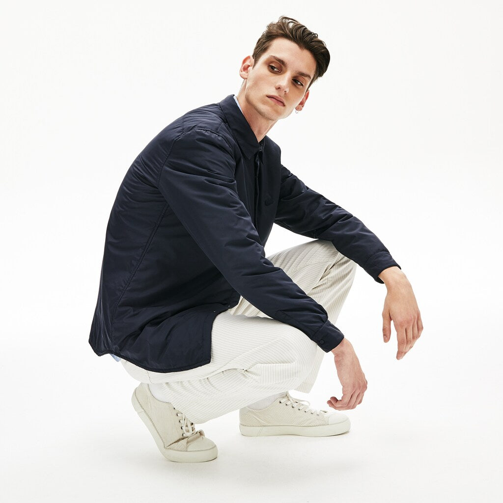 Mens   Padded Solid Overshirt | Lacoste Navy Blue • Mxq