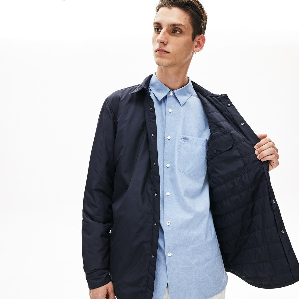 Mens   Padded Solid Overshirt | Lacoste Navy Blue • Mxq