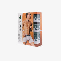 Mens Pack of 3 Casual Boxers | Lacoste Green / White / Black • Vzr