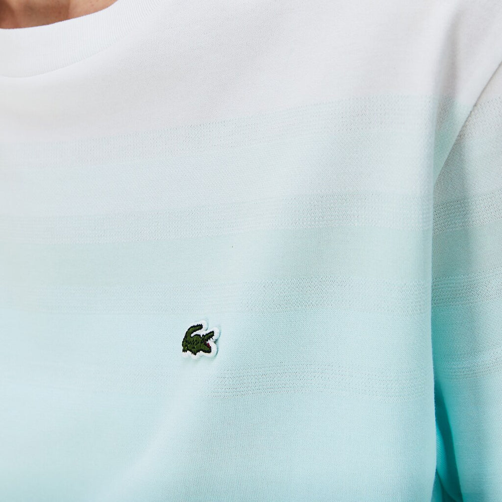 Womens Wo  Made in France Crew Neck Organic Cotton T-shirt | Lacoste Turquoise / Light Green / White • Kj4