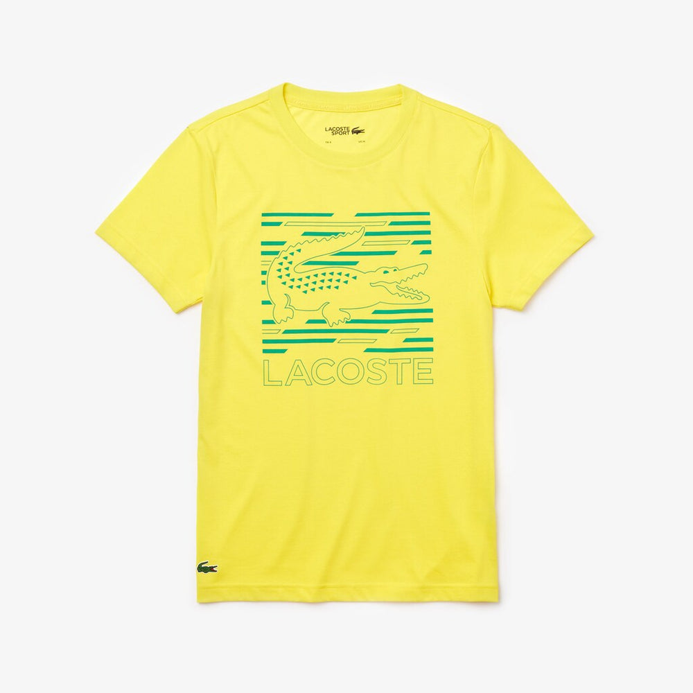 Mens   SPORT Ultra-Dry Graphic Tee | Lacoste Yellow / Turquoise • Xwp