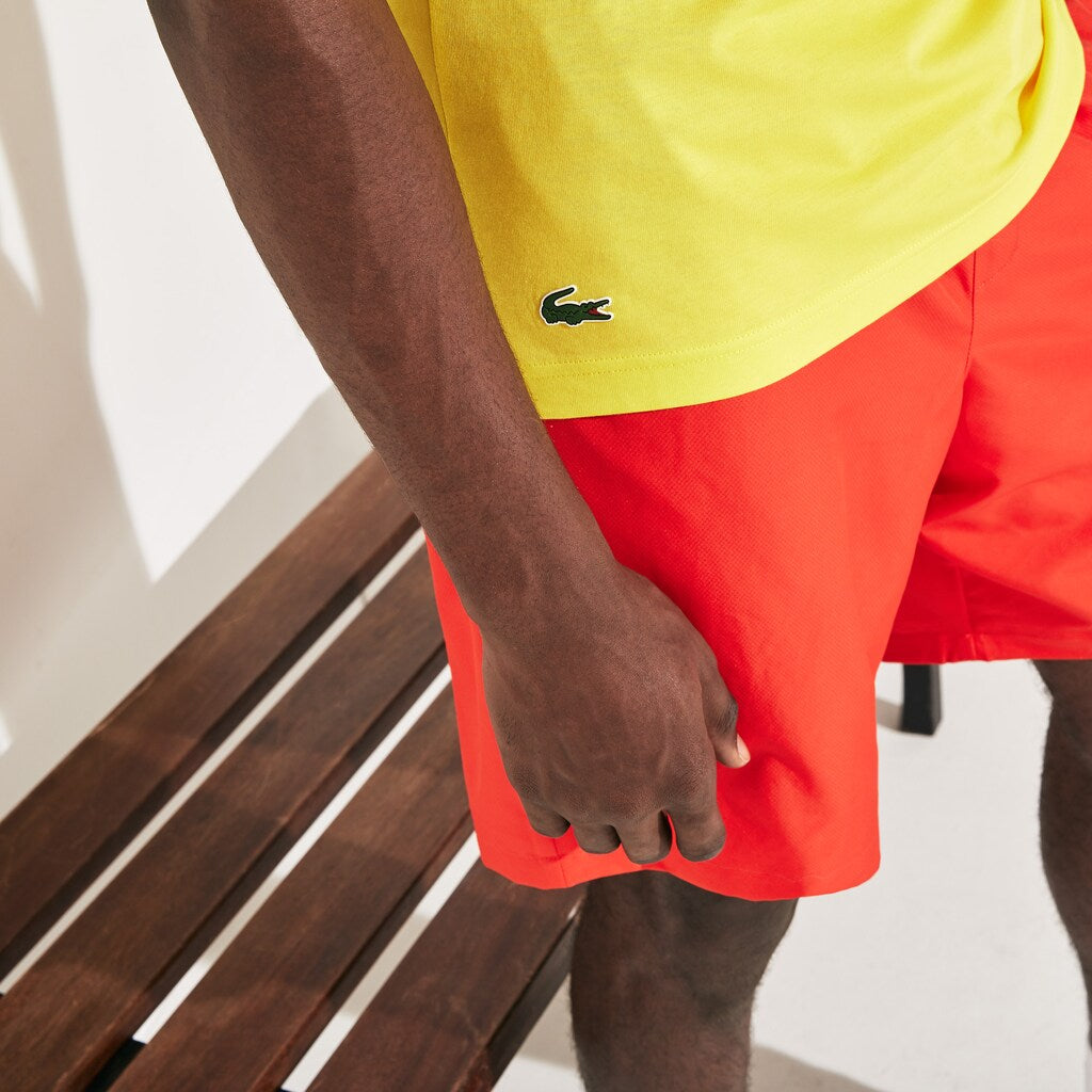 Mens   SPORT Ultra-Dry Graphic Tee | Lacoste Yellow / Turquoise • Xwp