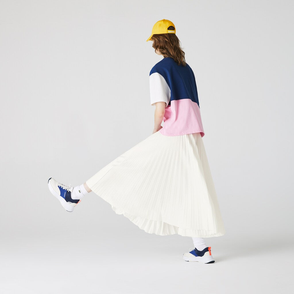 Womens Wo  Branded Elasticised Pleated Skirt | Lacoste White • 70V
