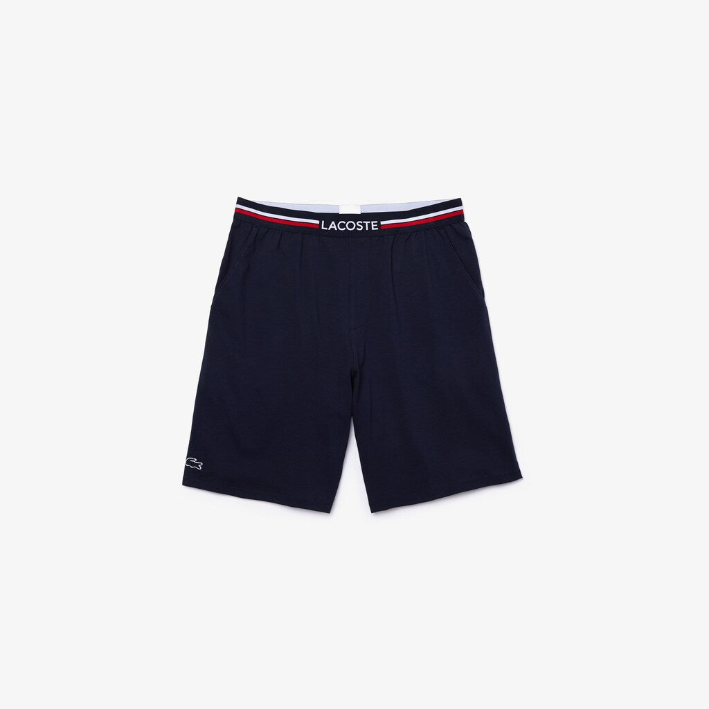 Mens   Striped-Waist Long Boxer Briefs | Lacoste Navy Blue • 166