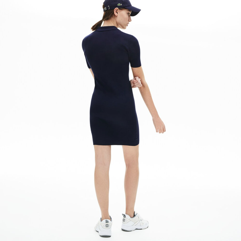 Womens Wo  Knit Polo Dress | Lacoste Navy Blue • 166