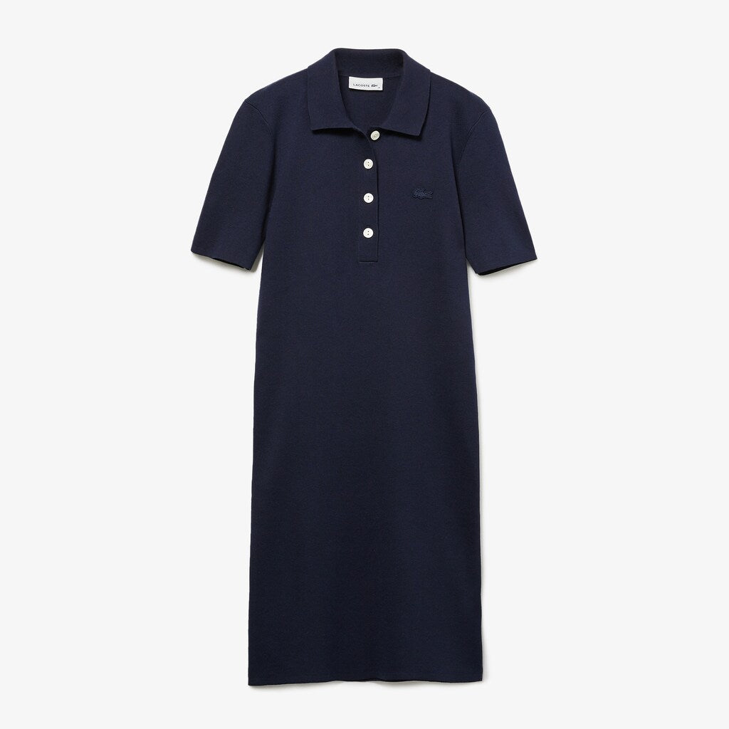 Womens Wo  Knit Polo Dress | Lacoste Navy Blue • 166