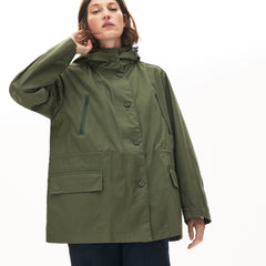 Womens Wo  Flared Water-Resistant Parka | Lacoste Khaki Green • Xzd