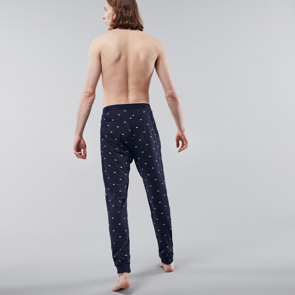 Mens Printed Jersey Pyjama Trousers | Lacoste Navy Blue • 166