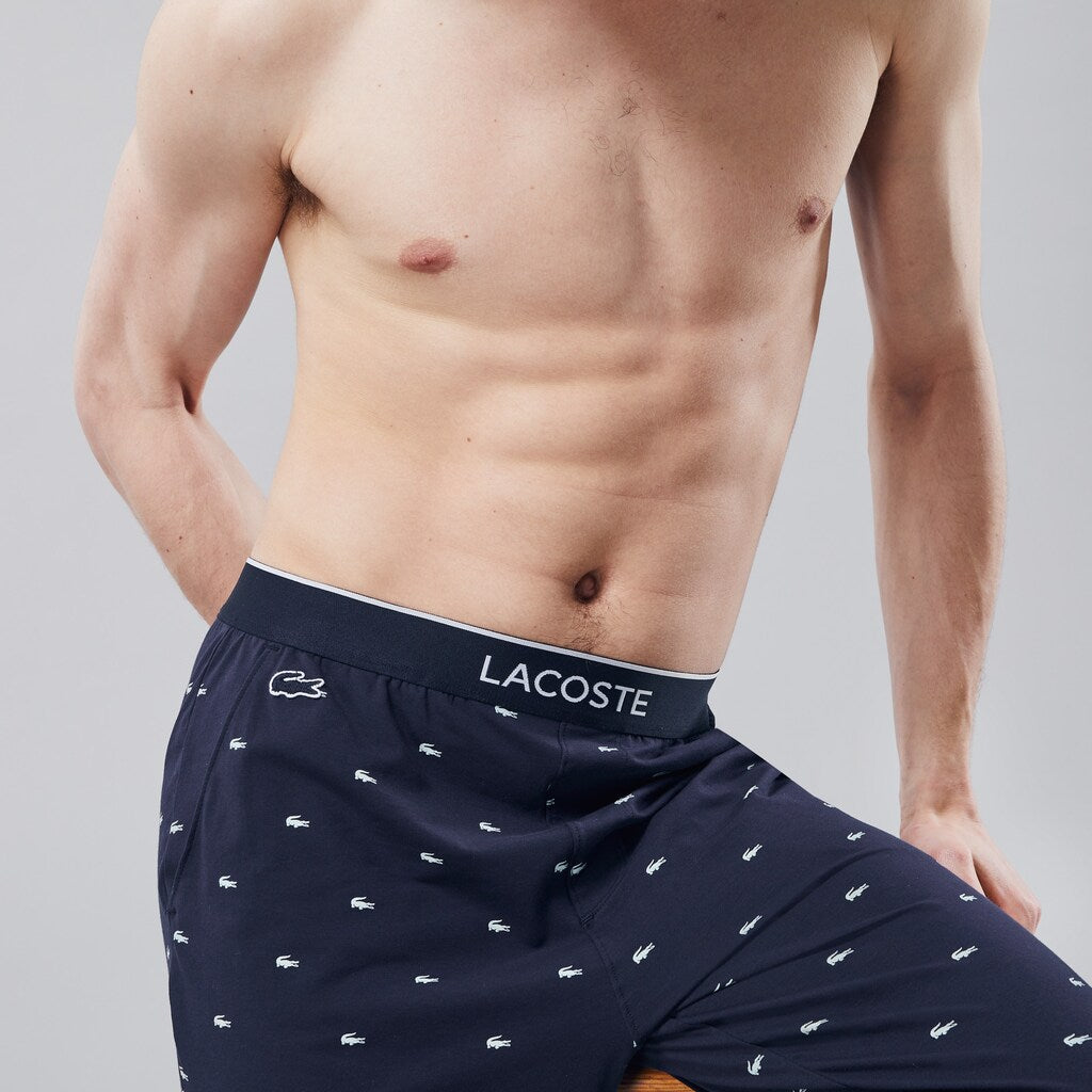 Mens Printed Jersey Pyjama Trousers | Lacoste Navy Blue • 166