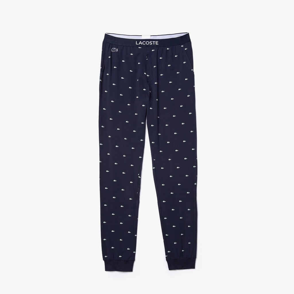 Mens Printed Jersey Pyjama Trousers | Lacoste Navy Blue • 166