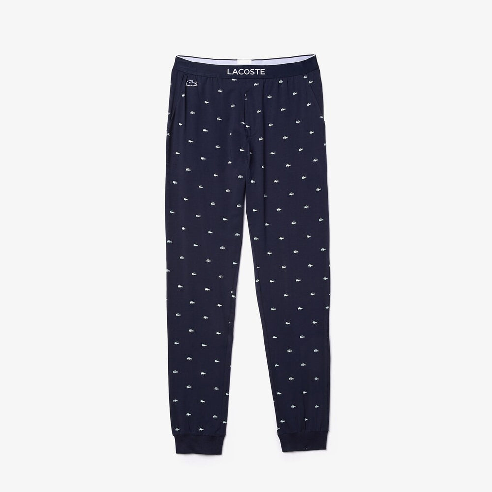 Mens Printed Jersey Pyjama Trousers | Lacoste Navy Blue • 166