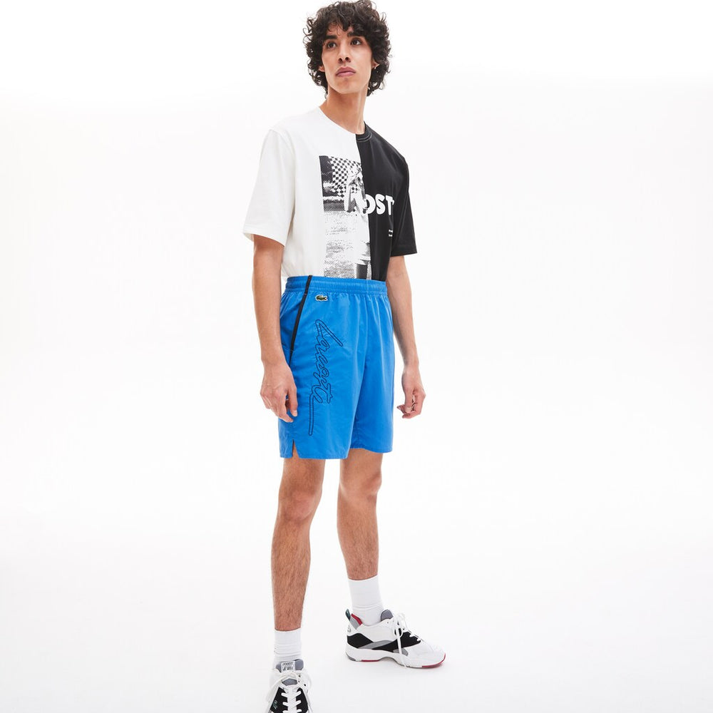 Mens   LIVE Lightweight Bermuda Shorts | Lacoste Blue / Black • Du5