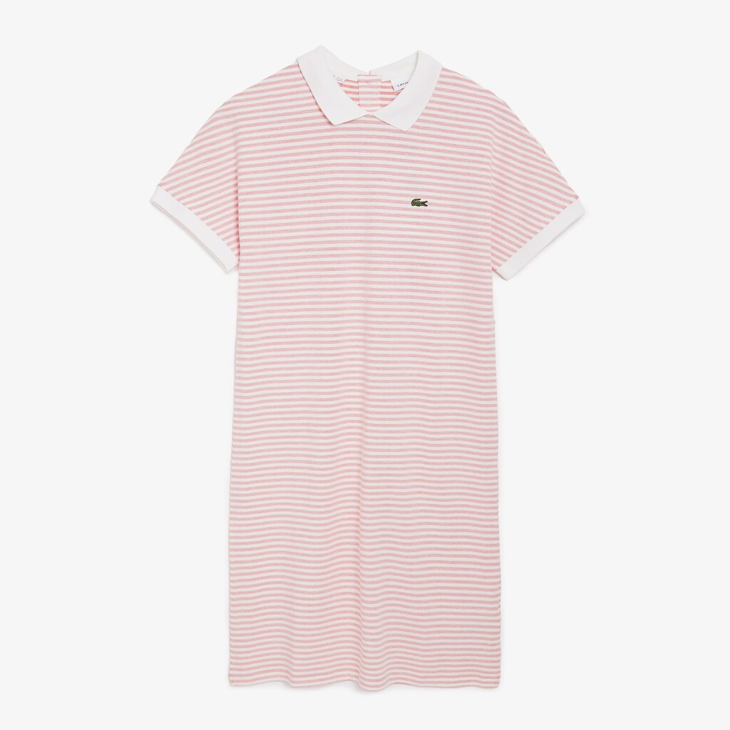 Womens Wo  Striped Polo Dress | Lacoste Red / White • 4Vb