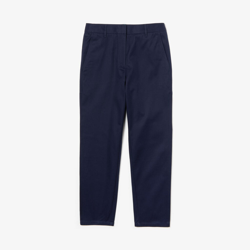 Womens Wo  Relaxed Fit Cotton Chinos | Lacoste Navy Blue • 166