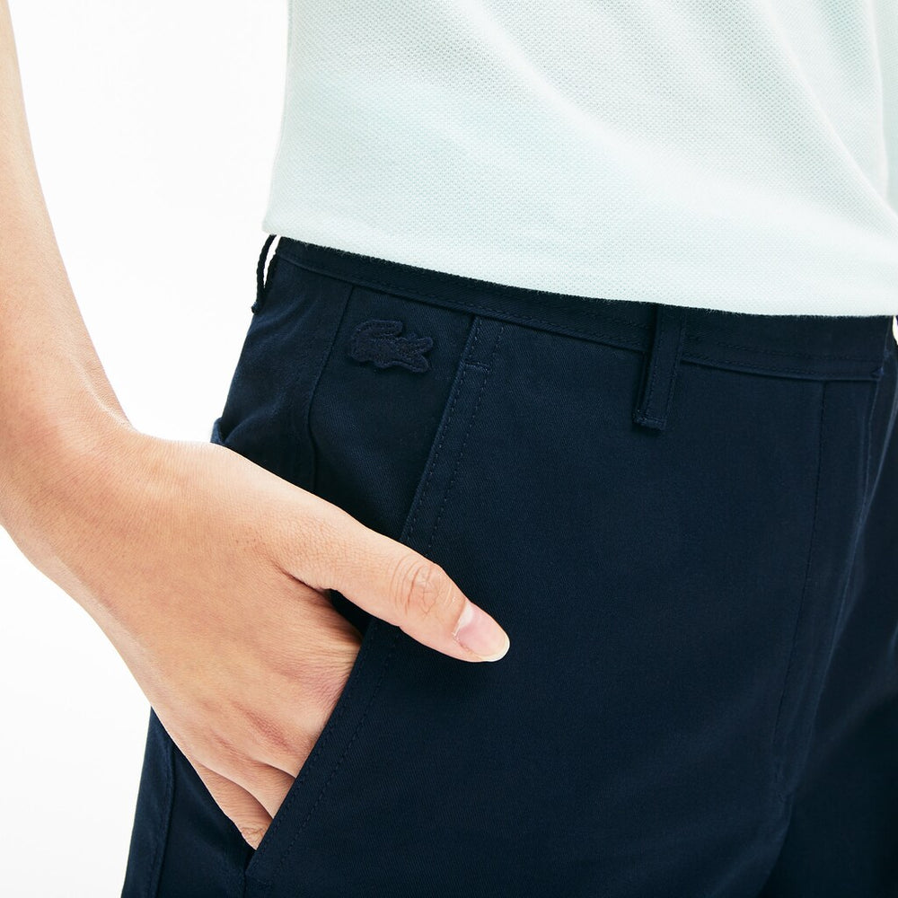 Womens Wo  Relaxed Fit Cotton Chinos | Lacoste Navy Blue • 166