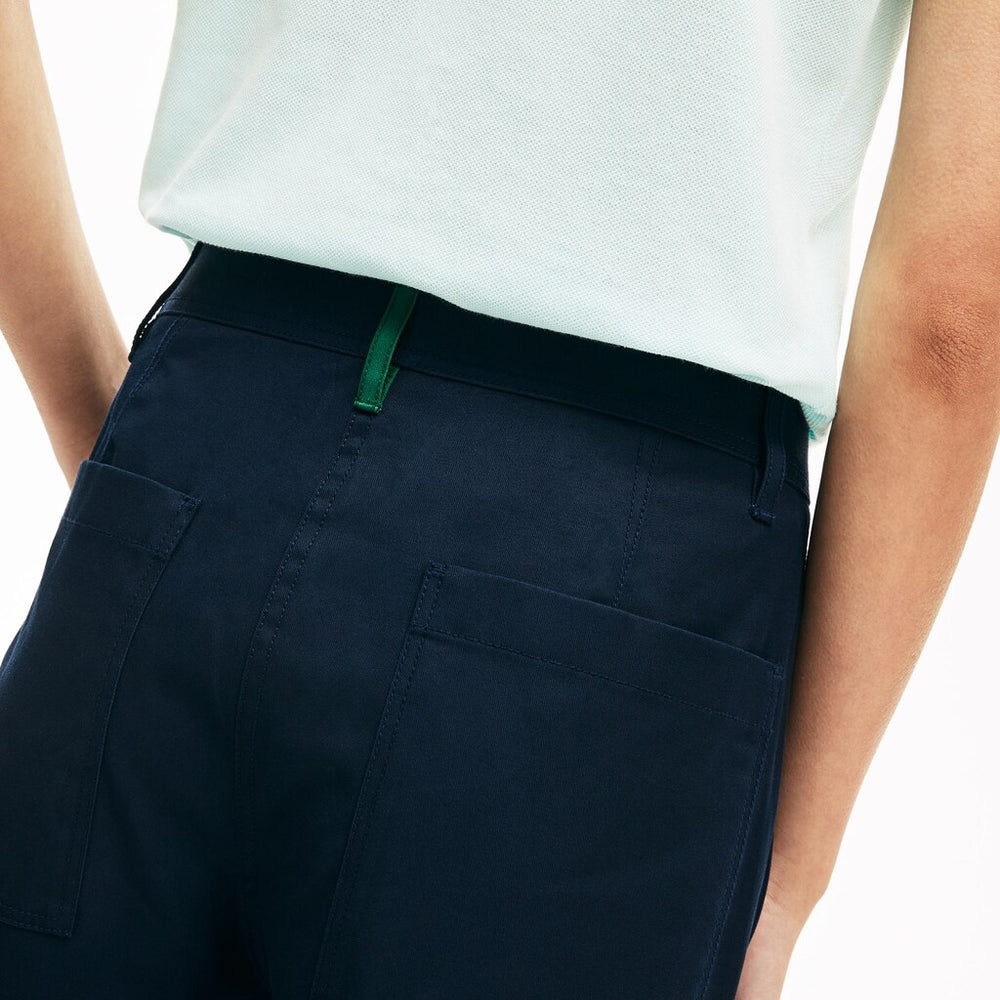 Womens Wo  Relaxed Fit Cotton Chinos | Lacoste Navy Blue • 166