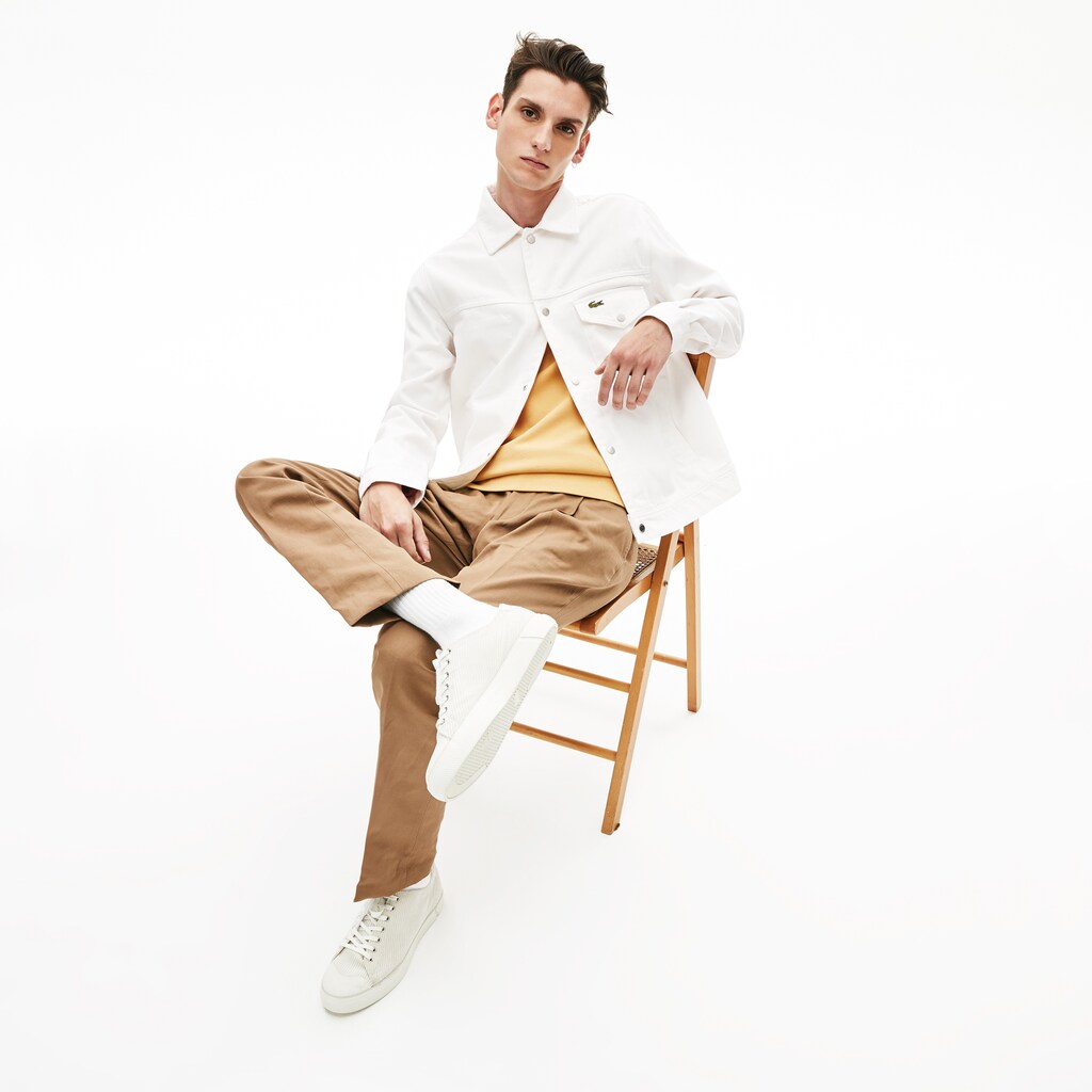 Mens   Multi-Pocket Denim Jacket | Lacoste White • 70V