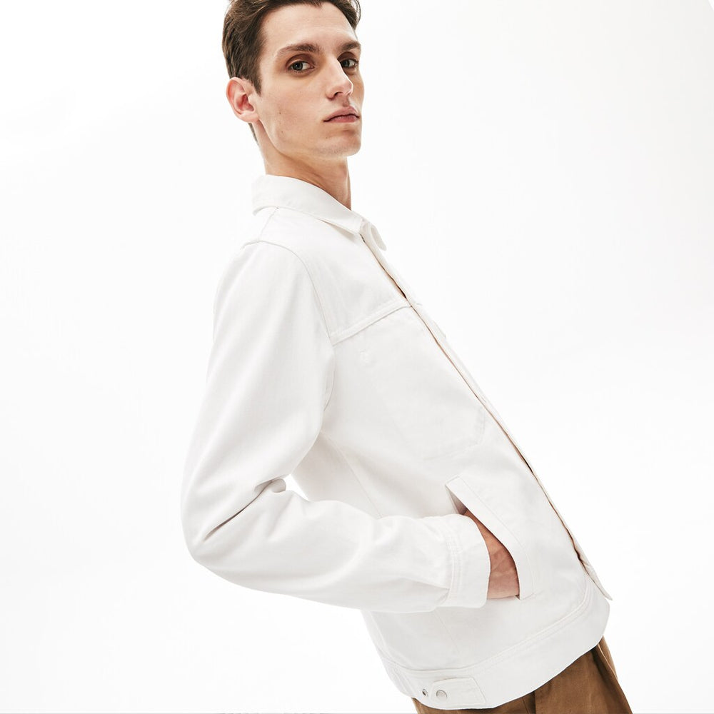 Mens   Multi-Pocket Denim Jacket | Lacoste White • 70V