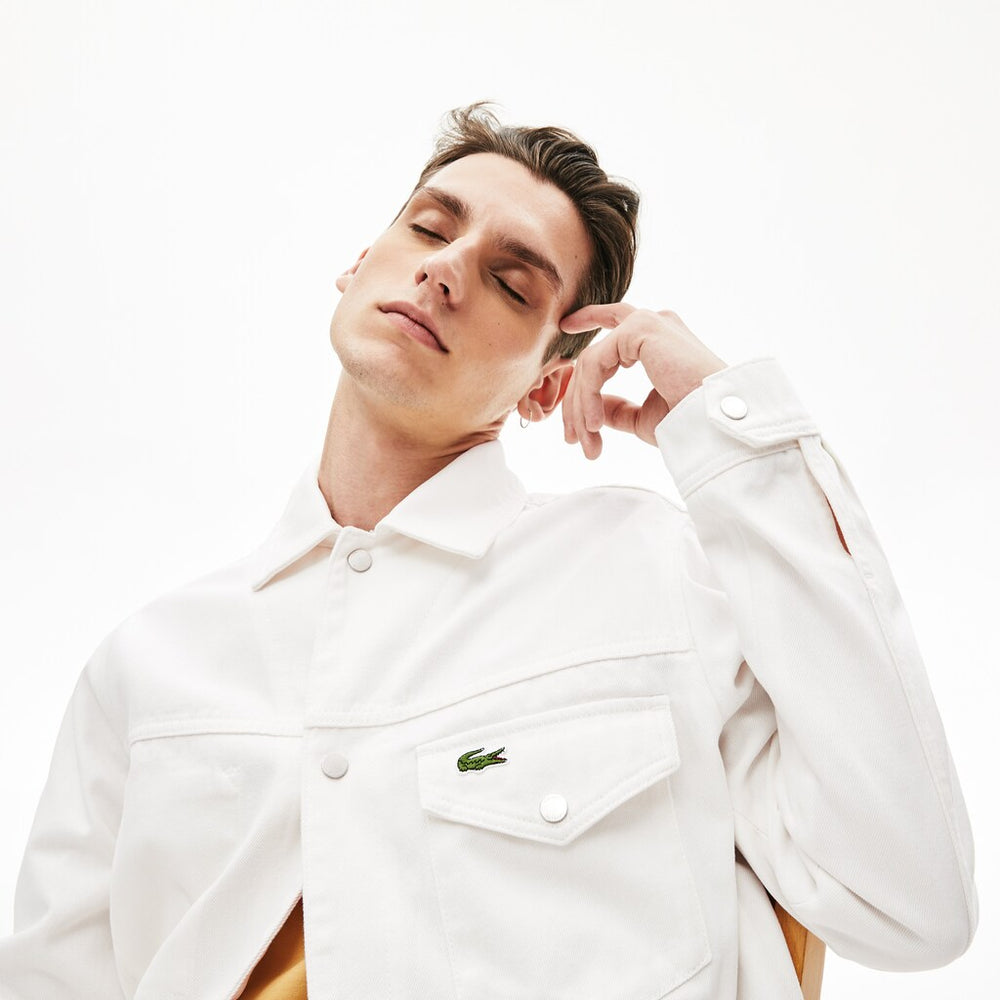 Mens   Multi-Pocket Denim Jacket | Lacoste White • 70V