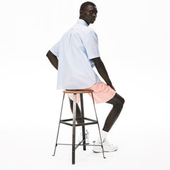Mens   Short-Sleeved Lightweight Cotton Shirt | Lacoste Light Blue / White • S14