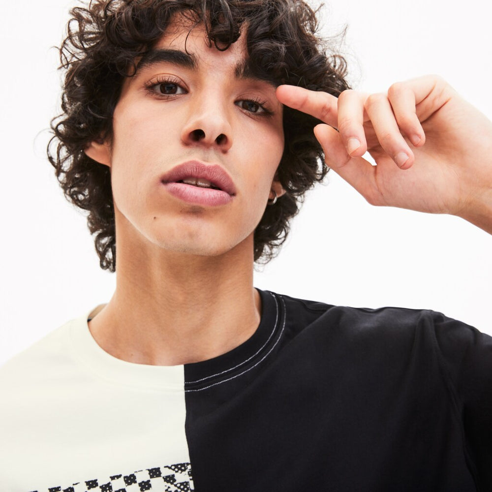 Mens/Womens Unisex LIVE Graphic Print Cotton T-shirt | Lacoste White / Black • 8Lp