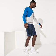 Mens   SPORT Checked Stretch Golf Bermudas | Lacoste Navy Blue / Blue / White / Turquoise • Y0L