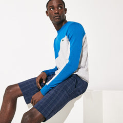 Mens   SPORT Checked Stretch Golf Bermudas | Lacoste Navy Blue / Blue / White / Turquoise • Y0L