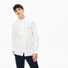 Mens   Soft Cotton Poplin Shirt | Lacoste White • 001