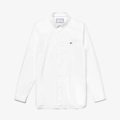 Mens   Soft Cotton Poplin Shirt | Lacoste White • 001