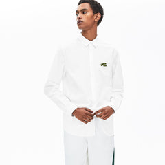 Mens   Regular Fit Badge Logo Shirt | Lacoste White • 001