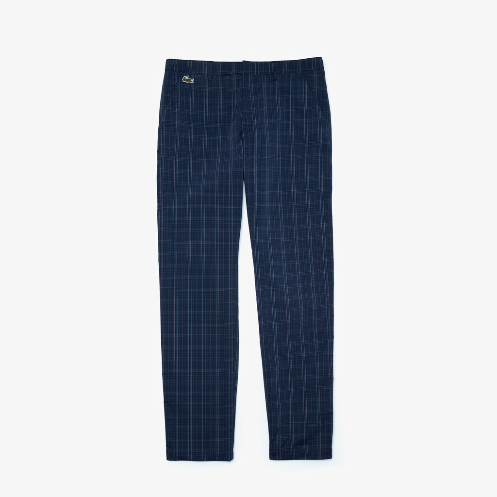 Mens   SPORT Checked Stretch Golf Pants | Lacoste Navy Blue / Blue / White / Turquoise • Y0L