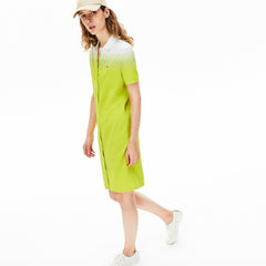 Womens Wo  Made in France Cotton Piqué Polo Dress | Lacoste Flashy Yellow / White • W8G
