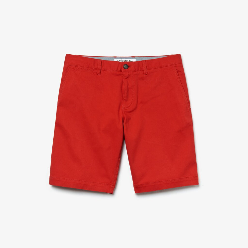 Mens   Slim Fit Stretch Gabardine Shorts | Lacoste Red • 240