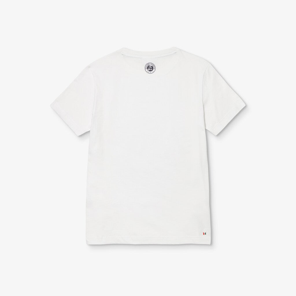 Mens   SPORT Roland Garros Plant Print T-shirt | Lacoste White / Green / Navy Blue • Dg9