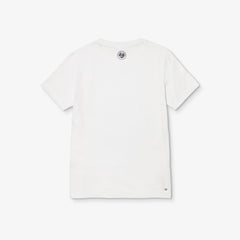 Mens   SPORT Roland Garros Plant Print T-shirt | Lacoste White / Green / Navy Blue • Dg9