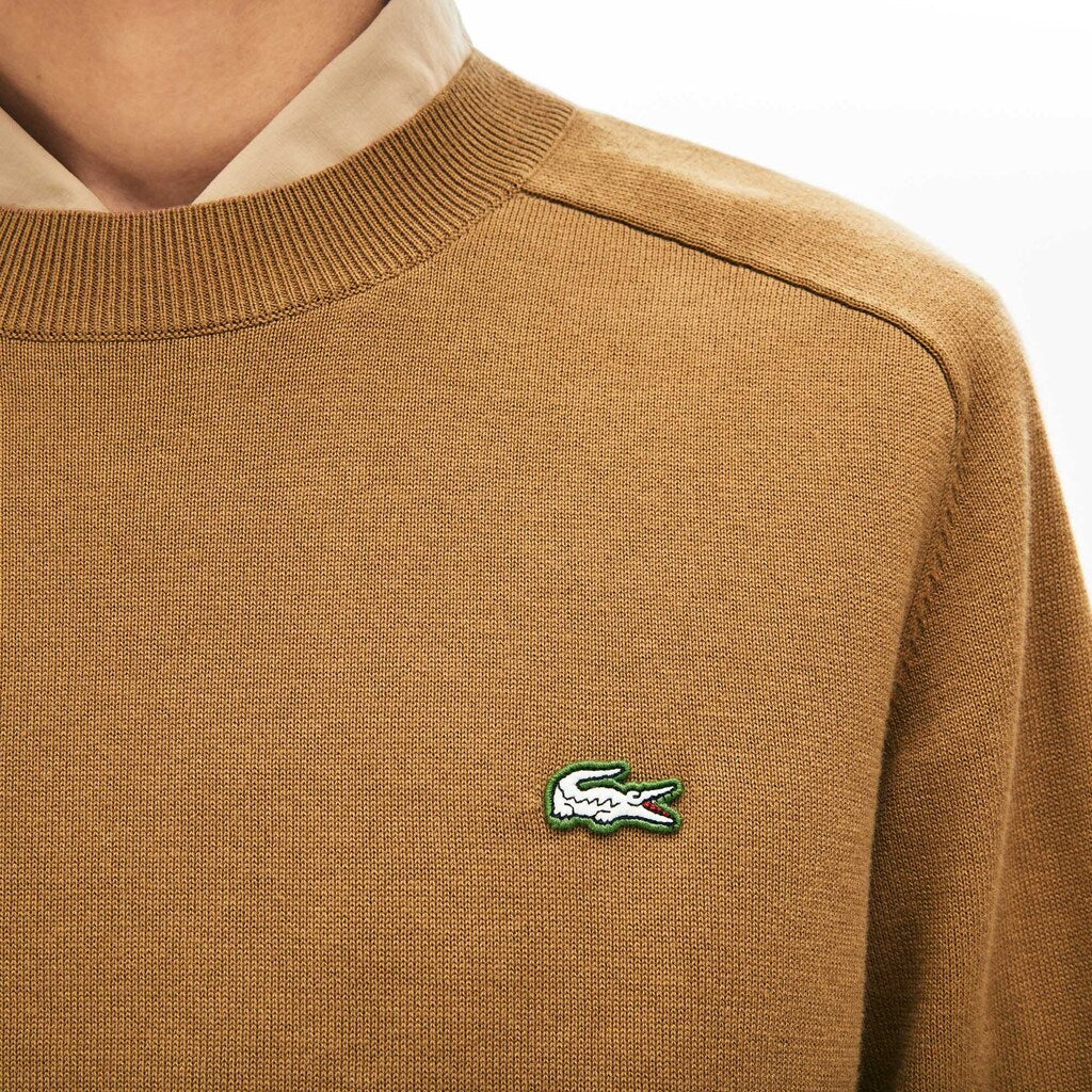Mens   LIVE Cotton Crewneck Sweater | Lacoste Brown • Z0W